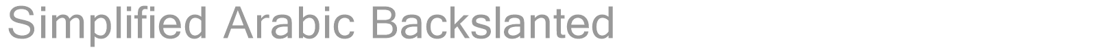Simplified Arabic Backslanted font preview